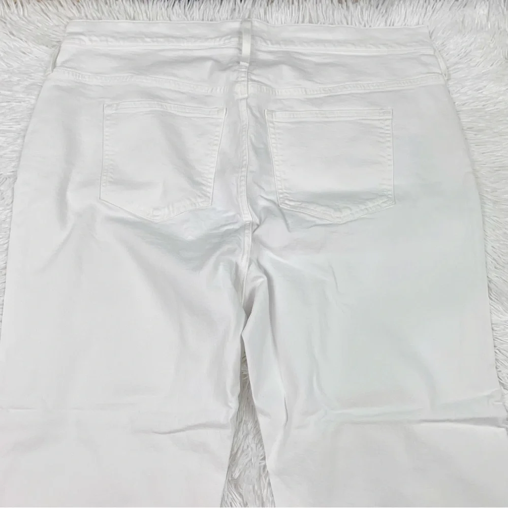 J Crew high rise‎ Slim demi-boot jean in white wash flared leg